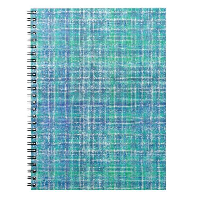 Cuaderno Verde turquesa texturizado a cuadros (Frente)