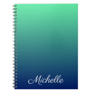 Cuaderno Verde y azul personalizados sombríos