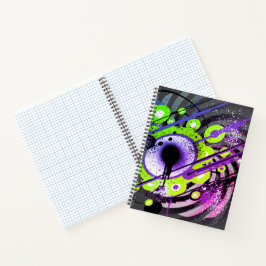 Cuaderno (Verde y Púrpura) Tinta Neon Galaxia Espiral