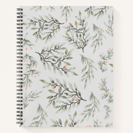 Cuaderno Verdor de estilo femenino Flor pintada a mano