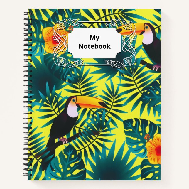 Cuaderno Verdor de verano Foliage de selva tropical (Anverso)