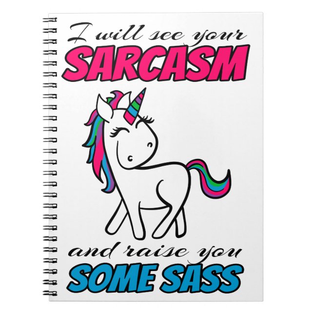 Cuaderno Veré Tu Sarcasmo Y Te Levantaré Un Poco De Sass (Frente)
