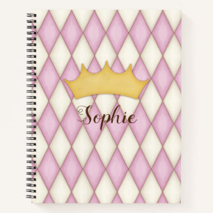 Cuaderno Verificación de Diamante Rosa Nombre Personalizado