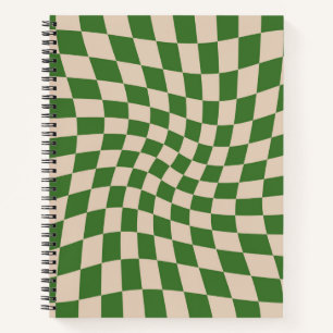 Cuaderno Verificaciones retro de arena verde con curvatura