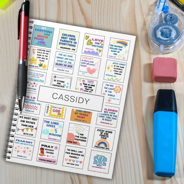 Cuaderno Versículo bíblico de memoria para niños lindos (Subido por el creador)