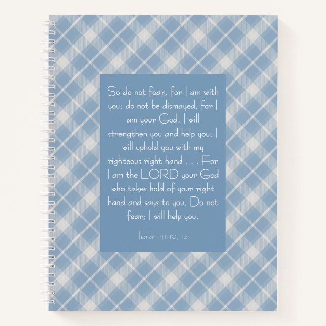 Cuaderno Versículo bíblico personalizable Isaías 41:10, 13 (Anverso)