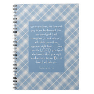 Cuaderno Versículo bíblico personalizable Isaías 41:10, 13