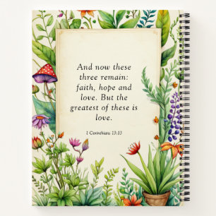 Cuaderno Versículo de la Biblia cristiana 1 Corintios 13:13