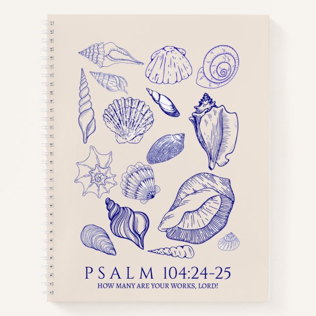 Cuaderno Versículo de la Biblia de conchas marinas (Anverso)