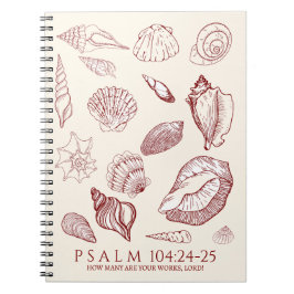 Cuaderno Versículo de la Biblia de conchas marinas