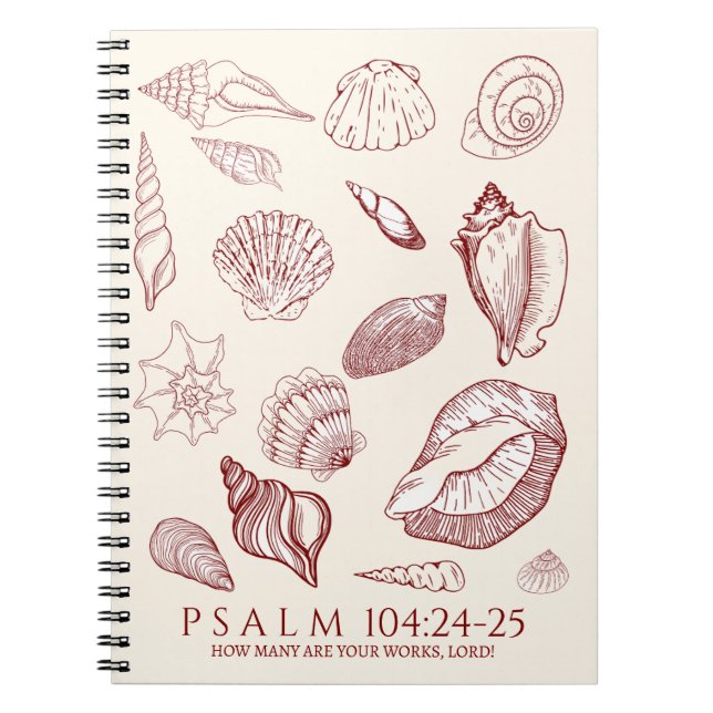 Cuaderno Versículo de la Biblia de conchas marinas (Frente)