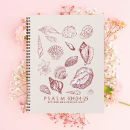 Cuaderno Versículo de la Biblia de conchas marinas