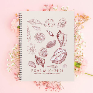 Cuaderno Versículo de la Biblia de conchas marinas