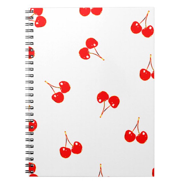 Cuaderno Versión pop del patrón de cerezas (Frente)