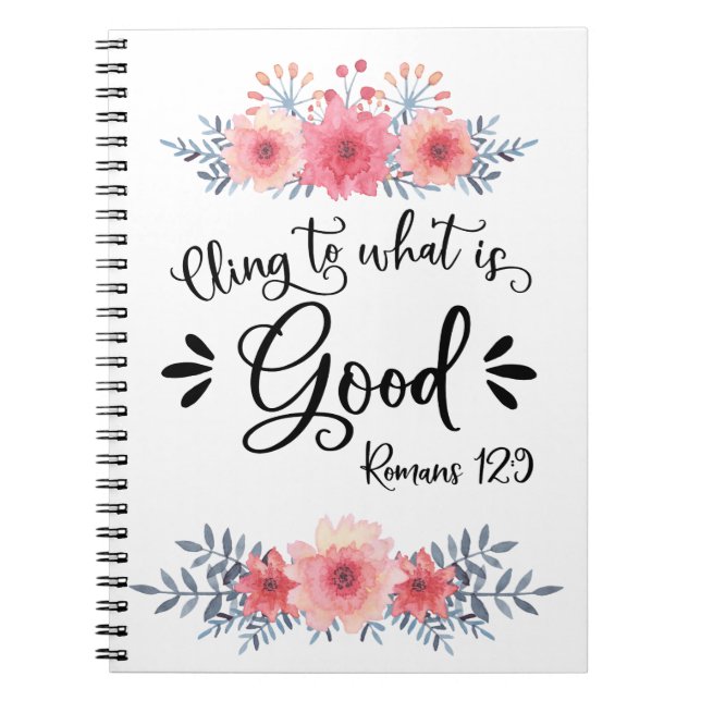 Cuaderno Versos de la Biblia inspiradora - Romanos 12:9 (Frente)