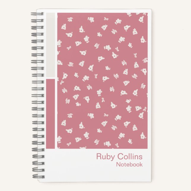 Cuaderno Vertical con Paleta Floral Atractiva (Anverso)
