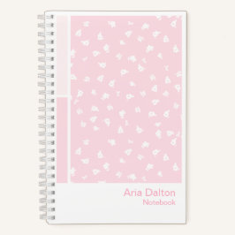 Cuaderno vertical de paleta floral Ditsy rosa