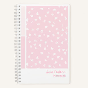 Cuaderno vertical de paleta floral Ditsy rosa