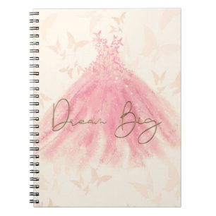 Cuaderno Vestido de brillo de melocotón de baile de maripos