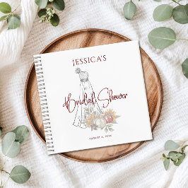 Cuaderno Vestido de novia con flores de otoño para invitada