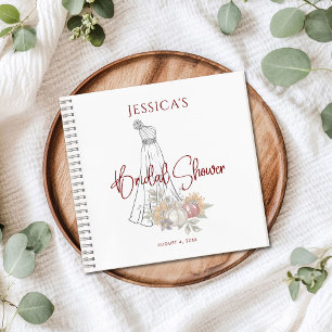 Cuaderno Vestido de Novia Flores de Otoño Regalo de Despedi
