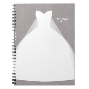 Cuaderno Vestido de Novia Modernidad Bridal Shower Gris