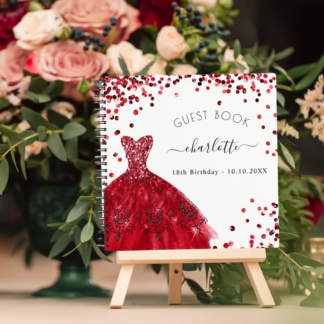 Cuaderno Vestido de purpurina blanco rojo de cumpleaños de  (Subido por el creador)
