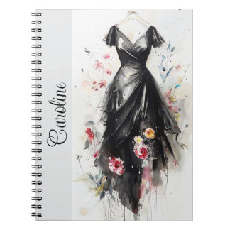 Cuaderno Vestido negro y blanco refinado Victoriano vintage