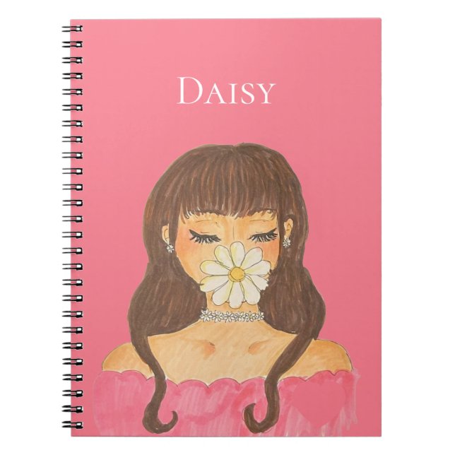 Cuaderno Vestido Rosa de Niña Margarita (Frente)