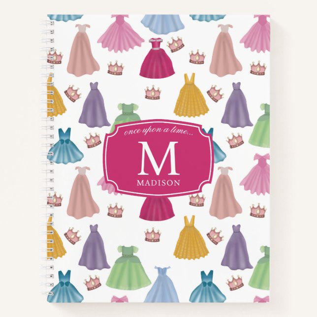 Cuaderno Vestidos De Princesa Cuento De Hadas Monograma Niñ (Anverso)