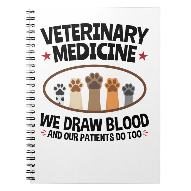 Cuaderno Vet Tech Veterinaria Funny Dibuja Cita De Sangre (Frente)