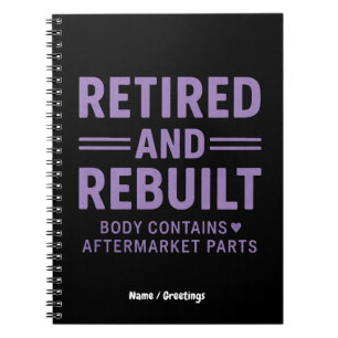 Cuaderno Veteranos divertidos se retiran y reconstruyen el 