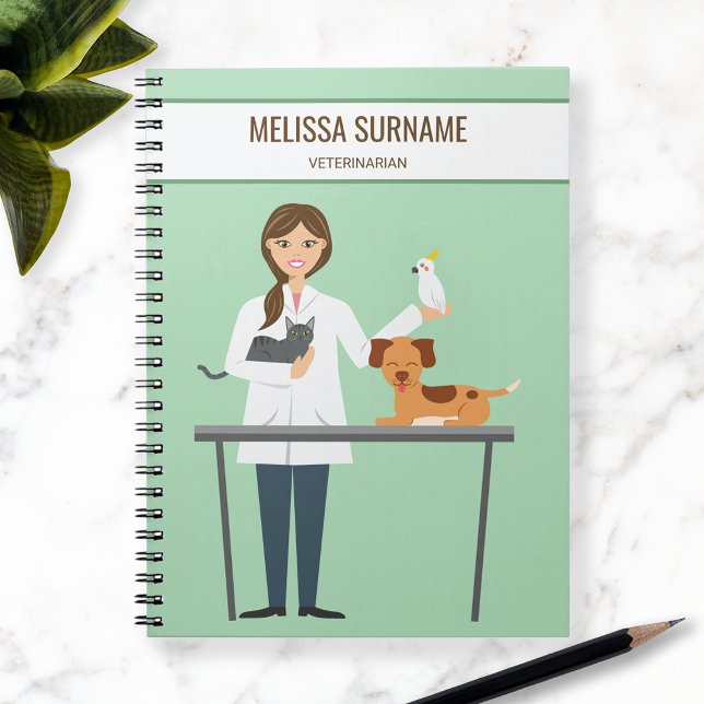 Cuaderno Veterinaria con animales y Personalizado Textos (Subido por el creador)