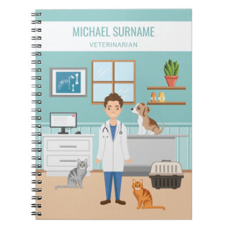Cuaderno Veterinario Médico Vet Mascota Animal Doctor Azul