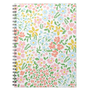 Cuaderno Vetor sin fisuras de color floral sobre un blanco