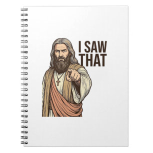 Cuaderno Vi ese grabado vintage religioso señalando camiset