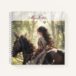 Cuaderno Viaje a caballo animado en el bosque