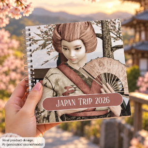 Cuaderno Viaje a Japón 2026 Arte Vintage Geisha Sakura