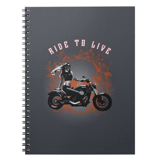 Cuaderno Viaje a la vida - Chica de motociclistas (Frente)
