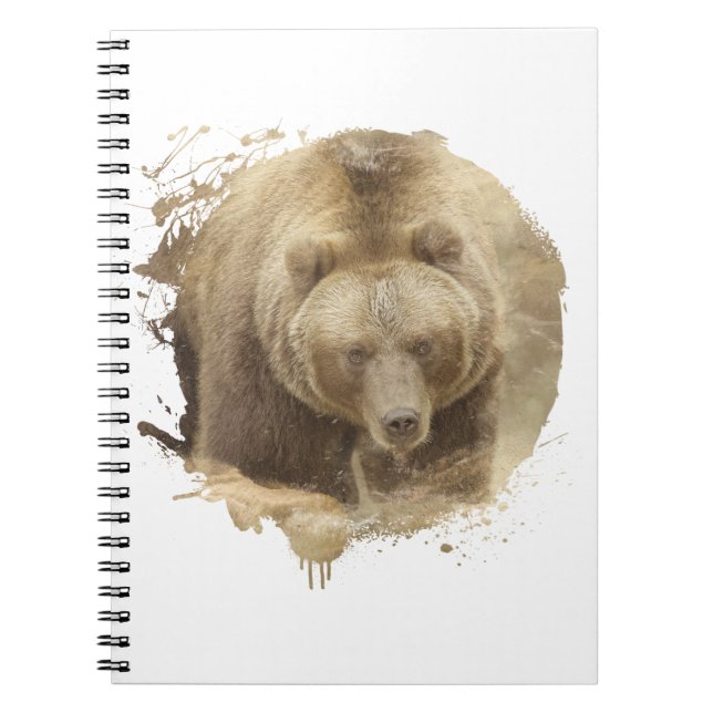 Cuaderno Viaje de animales grizzly Sauvage Forêt Nature (Frente)