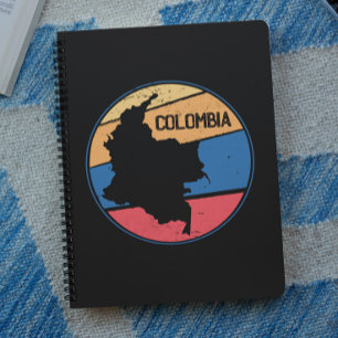 Cuaderno Viaje de época Colombia Mapa colorido