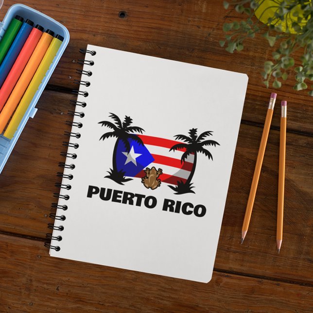 Cuaderno Viaje de rana coqui de Puerto Rico (puerto rico national flag travel notebook)