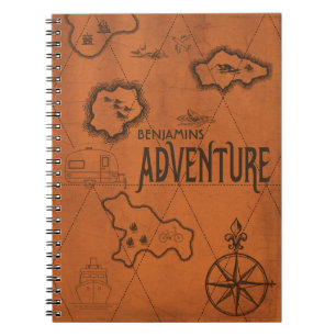 Cuaderno Viaje del monograma de la aventura de la geografí