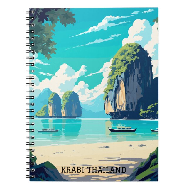 Cuaderno Viaje del Paraíso de Playa de Tailandia en Krabi (Frente)