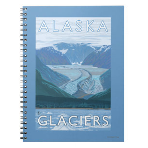 Cuaderno Viaje del vintage de la escena del glaciar de