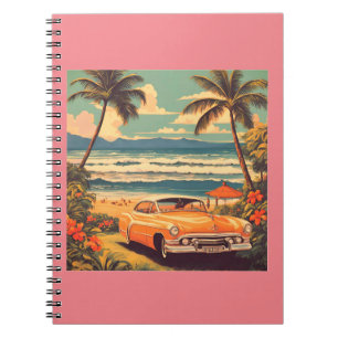 Cuaderno Viaje en automóvil de época hawaiano Honolulu Mid-