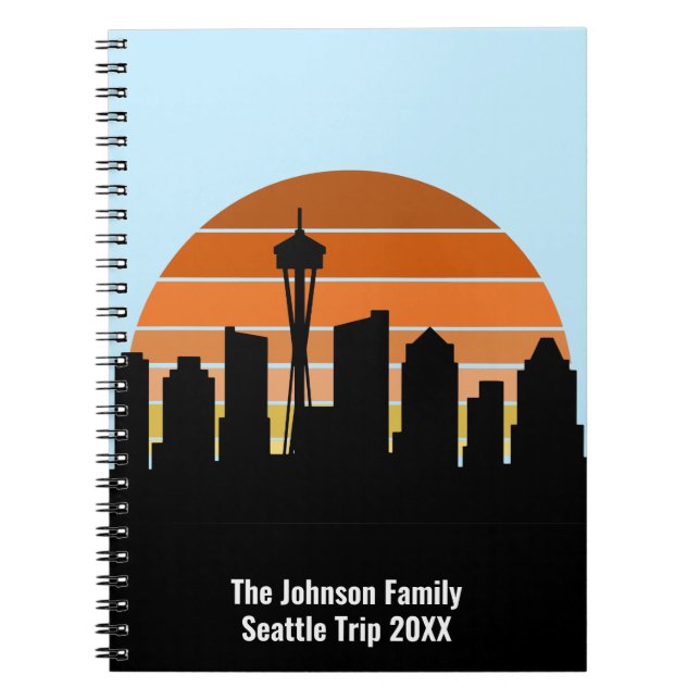 Cuaderno Viaje familiar de Personalizado Sunset Skyline de  (Frente)