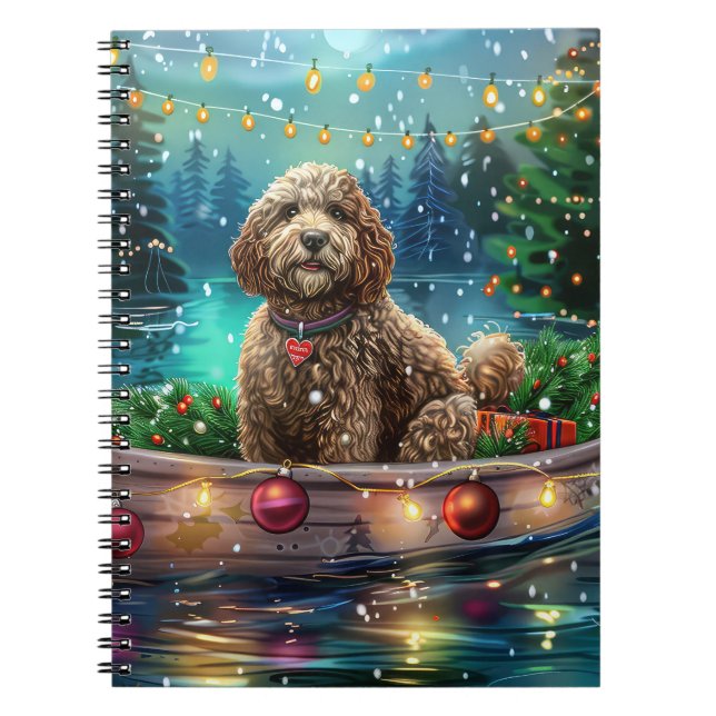 Cuaderno Viaje Festivo de Navidad de Cockapoo (Frente)