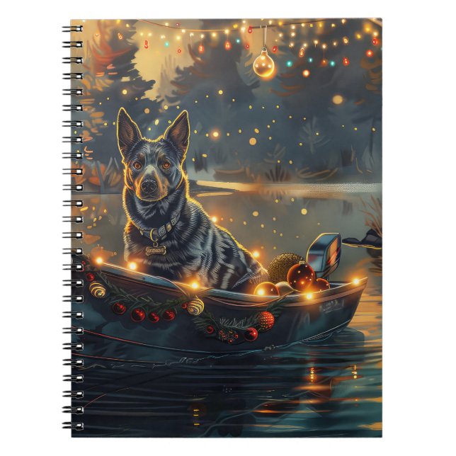 Cuaderno Viaje Festivo de Navidad del Blue Heeler (Frente)