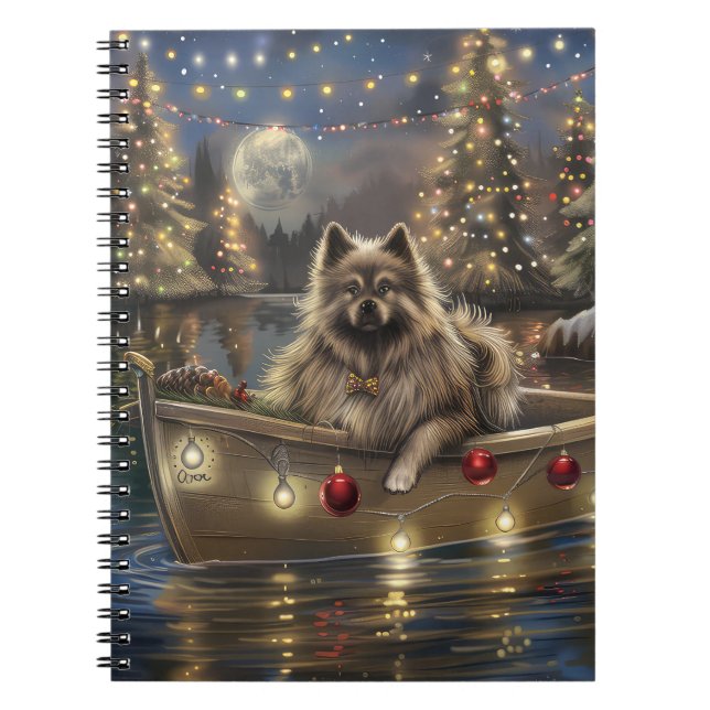 Cuaderno Viaje festivo de Navidad Keeshond (Frente)